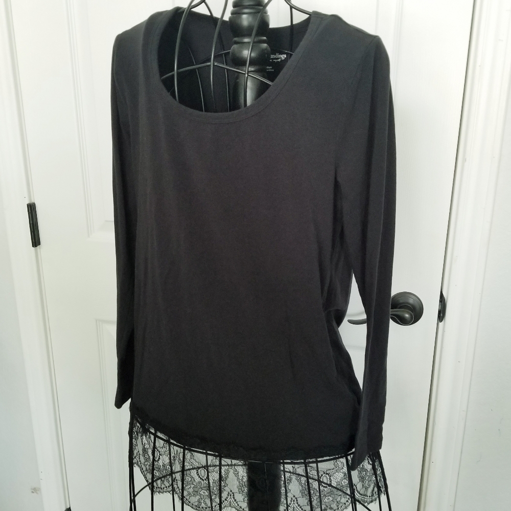 Soft Surroundings black top lace detail